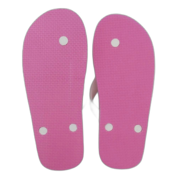 NEW Women's Cadillac Pink Flip Flops with White Straps Size 9.5 - Picture 2 of 3